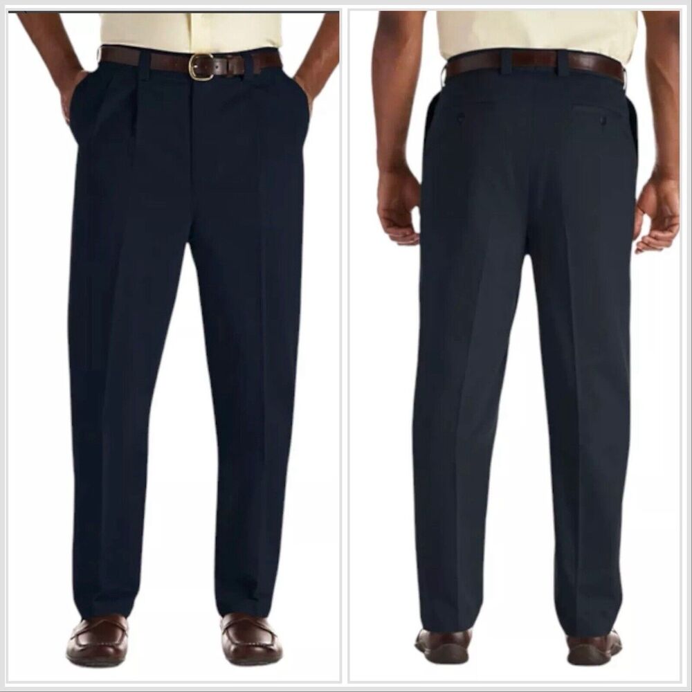 Oak Hill Premium Pleated Front Blue Tall Business Casual Pants Sz 38 X 38 Long